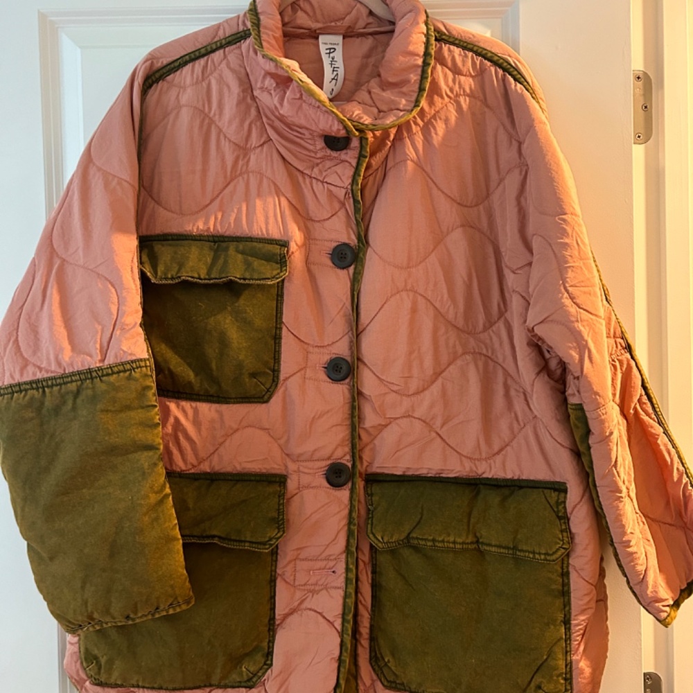 Free People Mixed Military Dolman Jacket